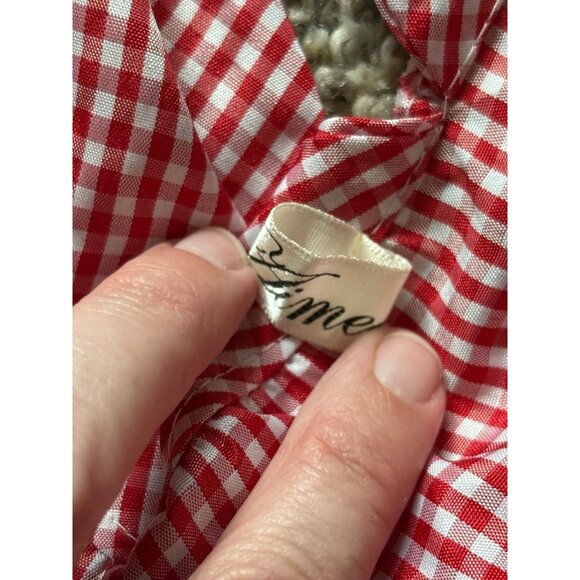 Aimee Womens Gingham Plaid Cold Shoulder Ruffle Off Shoulder Top Prairiecore - Picture 3 of 5